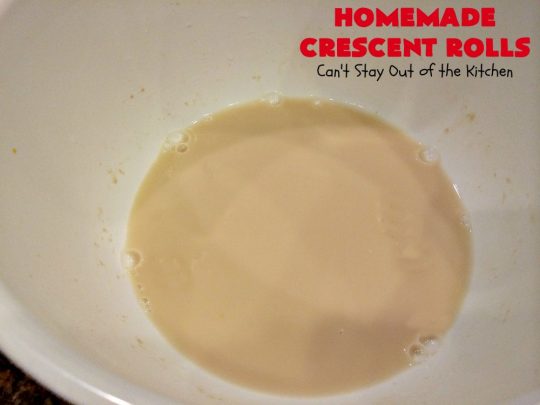 Homemade Crescent Rolls | Can't Stay Out of the Kitchen | these fantastic homemade #dinnerrolls can be made up a week in advance & stored in the refrigerator before baking. That makes them perfect for #holidays like #Thanksgiving or #Christmas. Make the #recipe a few days ahead & then roll out & bake the day you need them! #crescentrolls #bread #rolls #baking #homemadecrescentrolls #homemadedinnerrolls
