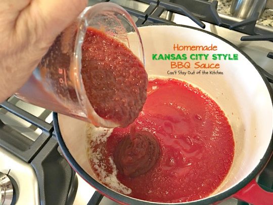 Homemade Kansas City Style BBQ Sauce | Can't Stay Out of the Kitchen | delicious sweet & spicy #BBQSauce using honey instead of sugar & #clean-eating ingredients for a healthy version of a classic favorite. #glutenfree