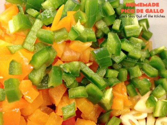 Homemade Pico de Gallo | Can't Stay Out of the Kitchen | fantastic #TexMex #appetizer. It's also terrific served over grilled chicken and fish or with salads, burritos or other #Mexican entrees. #GlutenFree #PicoDeGallo