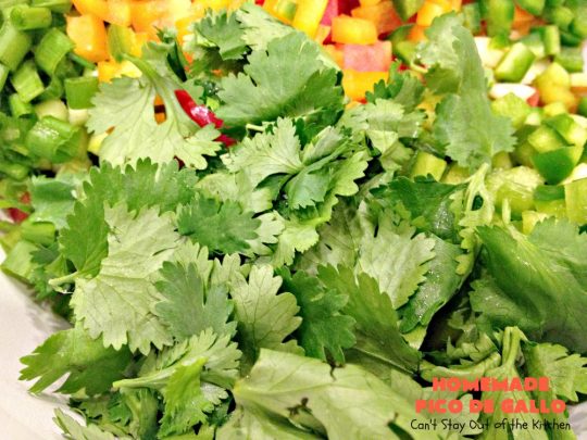 Homemade Pico de Gallo | Can't Stay Out of the Kitchen | fantastic #TexMex #appetizer. It's also terrific served over grilled chicken and fish or with salads, burritos or other #Mexican entrees. #GlutenFree #PicoDeGallo
