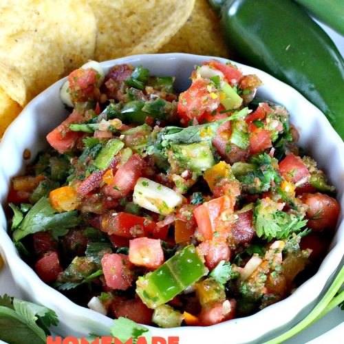 Homemade Pico de Gallo | Can't Stay Out of the Kitchen | fantastic #TexMex #appetizer. It's also terrific served over grilled chicken and fish or with salads, burritos or other #Mexican entrees. #GlutenFree #PicoDeGallo