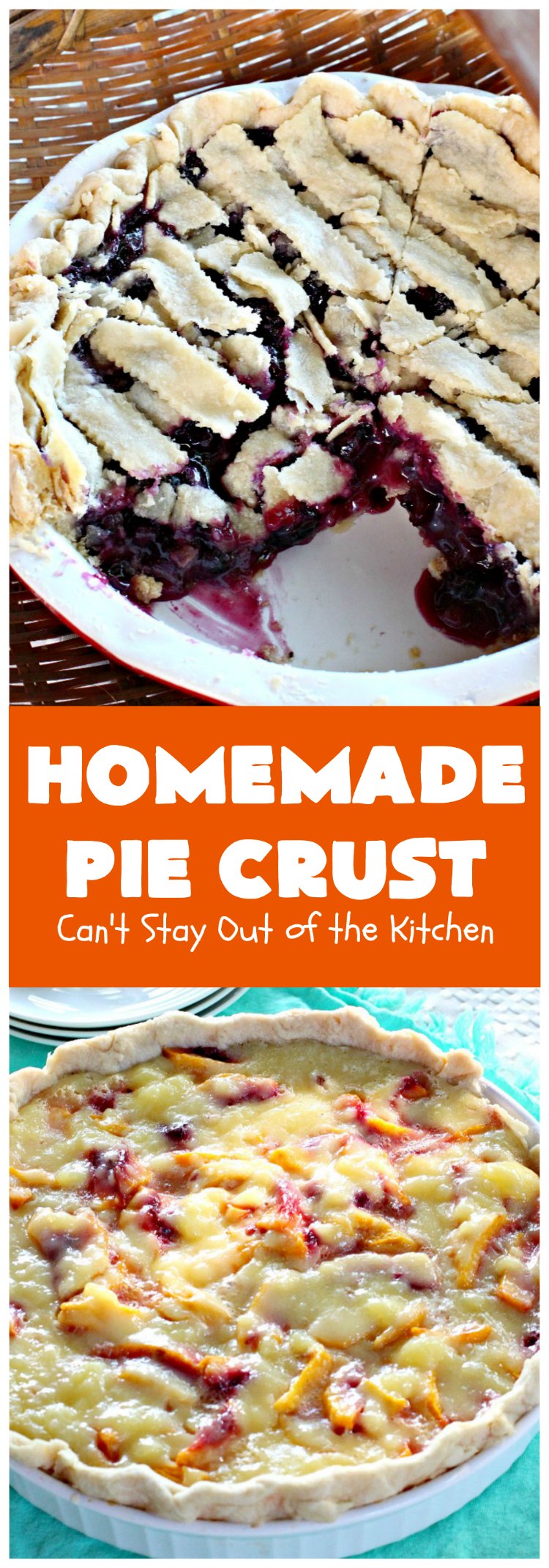 Homemade Pie Crust | Can't Stay Out of the Kitchen | My Mom's old-fashioned #recipe is the best, flakiest homemade #PieCrust ever! #Pie #dessert #HomemadePieCrust