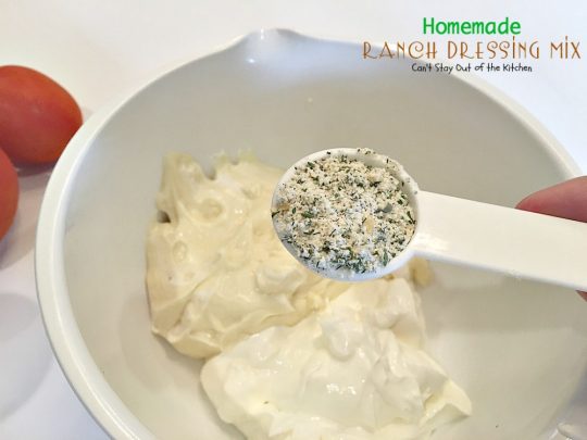 Homemade Ranch Dressing Mix | Can't Stay Out of the Kitchen | homemade #RanchDressingMix that's incredibly tasty. This one is healthy, #Glutenfree & with no preservatives. Great from-scratch recipe to serve on your favorite #salad.