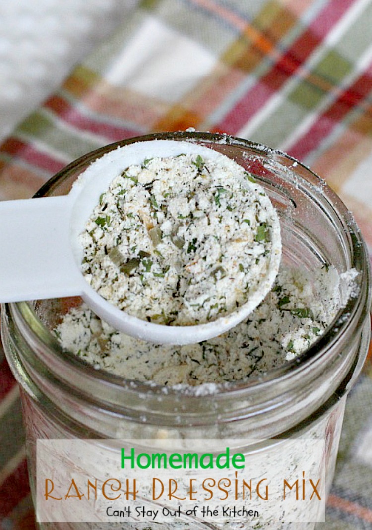 Homemade Ranch Dressing Mix | Can't Stay Out of the Kitchen | homemade #RanchDressingMix that's incredibly tasty. This one is healthy, #Glutenfree & with no preservatives. Great from-scratch recipe to serve on your favorite #salad.