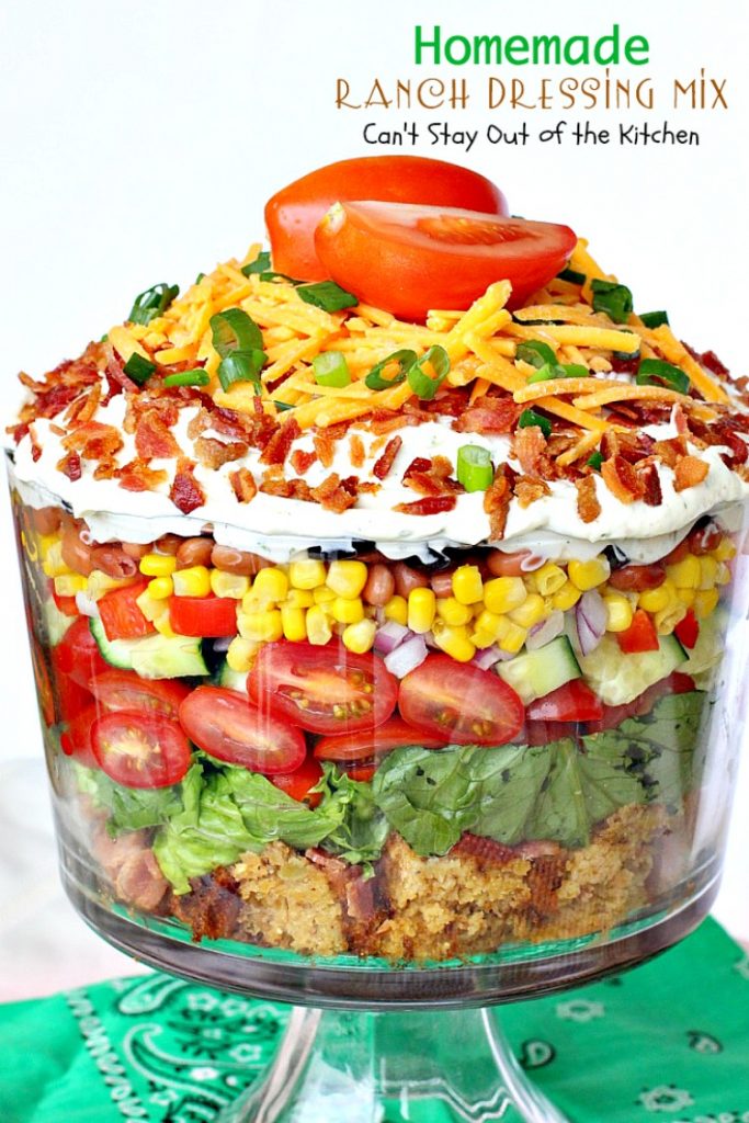 Homemade Ranch Dressing Mix | Can't Stay Out of the Kitchen | homemade #RanchDressingMix that's incredibly tasty. This one is healthy, #Glutenfree & with no preservatives. Great from-scratch recipe to serve on your favorite #salad.