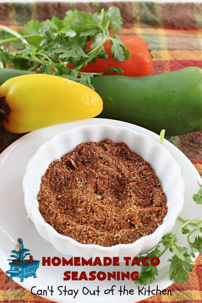 Homemade Taco Seasoning | Can't Stay Out of the Kitchen | this is such an easy way to whip up #HomemadeTacoSeasoning for any #TexMex #recipe including #salads, #skillets, #AppetizerDips or any #Mexican entree. You can make it in two minutes & it replaces a store-bought #TacoSeasoningPacket one-for-one. No MSG, sugar or fillers. #GlutenFree #vegan