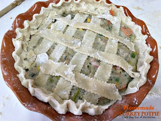 Homemade Turkey Potpie | Can't Stay Out of the Kitchen | the BEST #turkey or #chicken #potpie ever! I even used leftover veggies and it worked just as well. This recipe makes 3 large potpies so it's a great way to use up leftover chicken or turkey