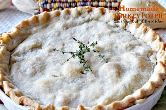Homemade Turkey Potpie | Can't Stay Out of the Kitchen | the BEST #turkey or #chicken #potpie ever! I even used leftover veggies and it worked just as well. This recipe makes 3 large potpies so it's a great way to use up leftover chicken or turkey