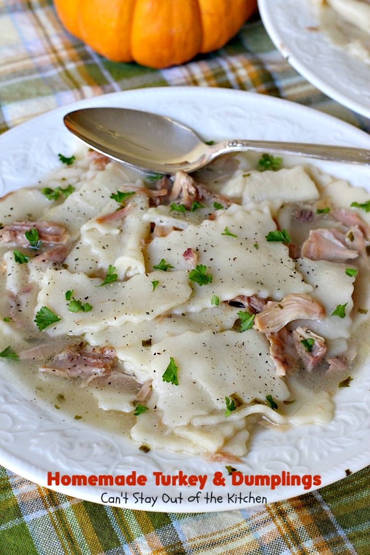 Homemade Turkey and Dumplings | Can't Stay Out of the Kitchen