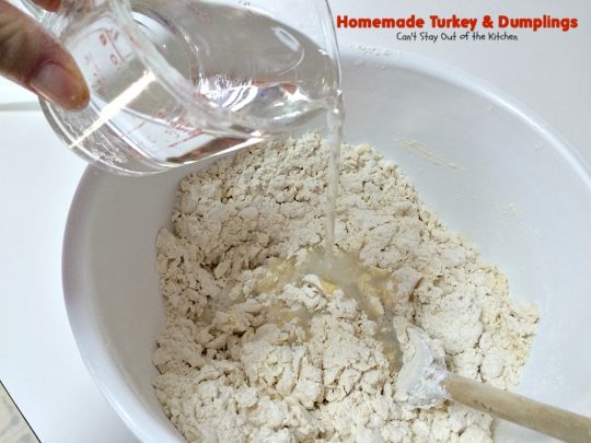 Homemade Turkey & Dumplings | Can't Stay Out of the Kitchen | my kid's favorite #soup when they were growing up. Succulent & delicious way to eat leftover #turkey. This one has step-by-step instructions for making homemade dumpling #noodles.