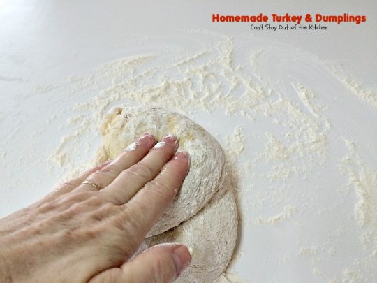 Homemade Turkey & Dumplings | Can't Stay Out of the Kitchen | my kid's favorite #soup when they were growing up. Succulent & delicious way to eat leftover #turkey. This one has step-by-step instructions for making homemade dumpling #noodles.
