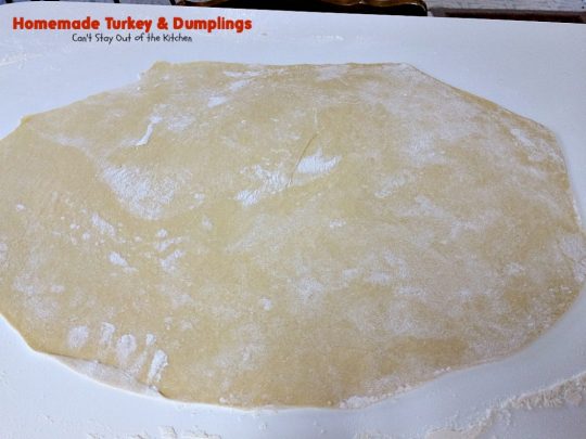 Homemade Turkey & Dumplings | Can't Stay Out of the Kitchen | my kid's favorite #soup when they were growing up. Succulent & delicious way to eat leftover #turkey. This one has step-by-step instructions for making homemade dumpling #noodles.