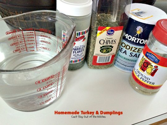 Homemade Turkey & Dumplings | Can't Stay Out of the Kitchen | my kid's favorite #soup when they were growing up. Succulent & delicious way to eat leftover #turkey. This one has step-by-step instructions for making homemade dumpling #noodles.