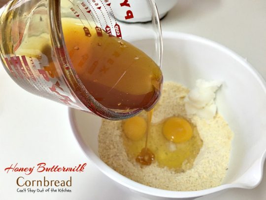 Honey Buttermilk Cornbread | Can't Stay Out of the Kitchen | my favorite #cleaneating version of #cornbread that is incredibly delicious. Bake in a #castironskillet or baking dish. Great #breakfast idea.
