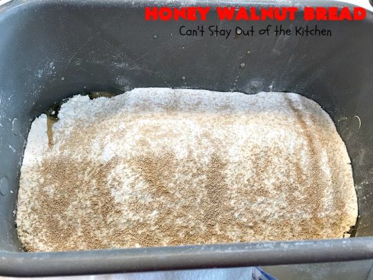 Honey Walnut Bread | Can't Stay Out of the Kitchen | delicious #HomemadeBread for the #Breadmaker! Made with #walnuts & #honey. Great for #breakfast or dinner. #HoneyWalnutBread