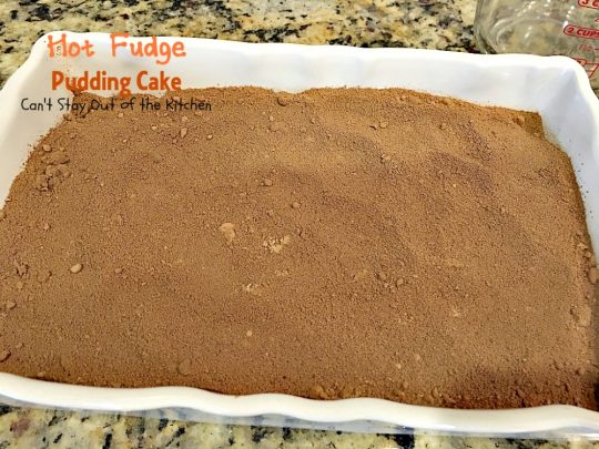 Hot Fudge Pudding Cake | Can't Stay Out of the Kitchen | this amazing #dessert makes its own #hotfudgesauce at the bottom of the dish after baking! It is a #chocolate lover's dream. #cake