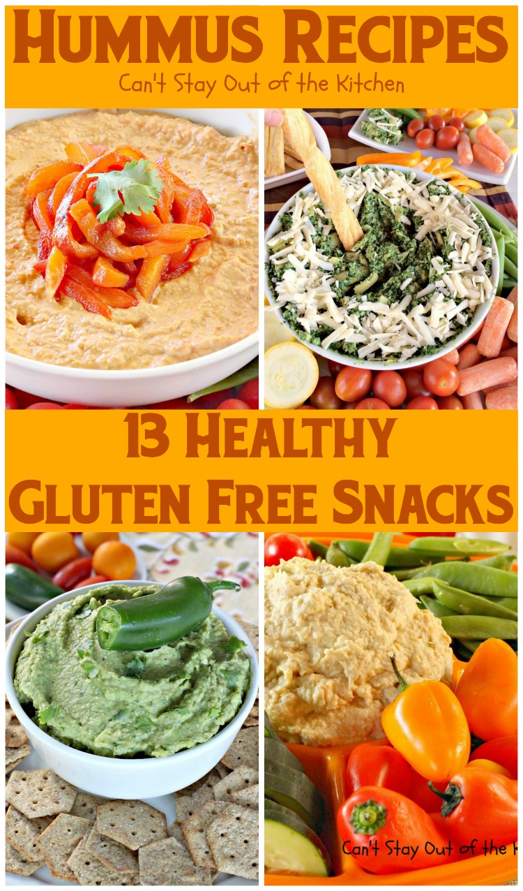 Hummus Recipes | Can't Stay Out of the Kitchen | 13 healthy, low calorie #glutenfree snacks. Most are also #vegan.