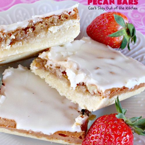 Iced Coconut Pecan Bars | Can't Stay Out of the Kitchen | this fabulous #cookie has a #coconut & #Pecan filling & a lovely citrus icing. Perfect for summer #holiday parties. #dessert