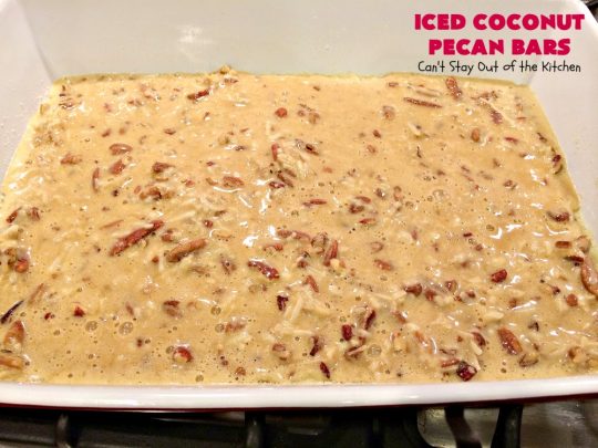 Iced Coconut Pecan Bars | Can't Stay Out of the Kitchen | this fabulous #cookie has a #coconut & #Pecan filling & a lovely citrus icing. Perfect for summer #holiday parties. #dessert