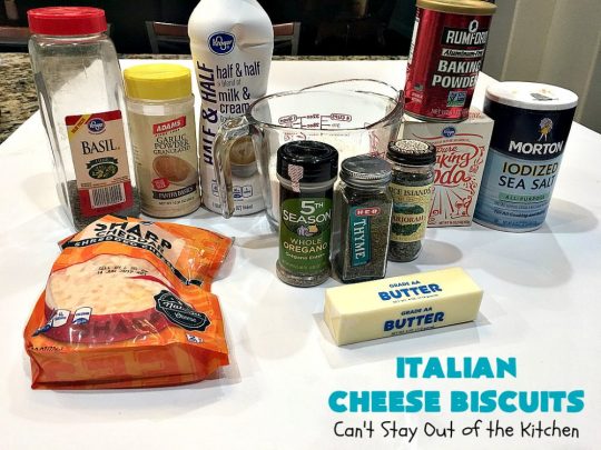 Italian Cheese Biscuits | Can't Stay Out of the Kitchen | these quick & easy drop #biscuits will knock your socks off! They can be made in 30 minutes making them an excellent choice for weeknight suppers. Terrific #SideDish for #FathersDay. #bread #CheddarCheese #Italian #CheeseBiscuits #ItalianCheeseBiscuits