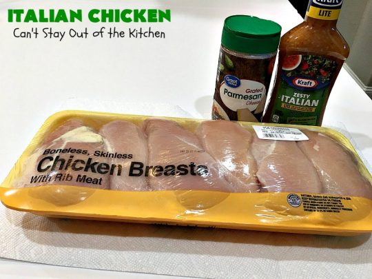 Italian Chicken | Can't Stay Out of the Kitchen | this quick & easy 4-ingredient #chicken entree is perfect for weeknight dinners when you're short on time. Tasty & delicious. #Italian #GlutenFree #ItalianChicken