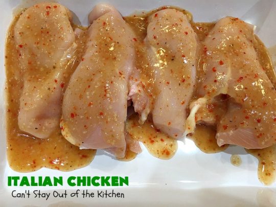 Italian Chicken | Can't Stay Out of the Kitchen | this quick & easy 4-ingredient #chicken entree is perfect for weeknight dinners when you're short on time. Tasty & delicious. #Italian #GlutenFree #ItalianChicken