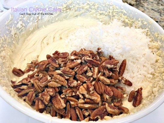 Italian Creme Cake | Can't Stay Out of the Kitchen | this is the perfect #dessert for #Easter! 3 layers of decadence that you'll swoon over! #cake #Italian