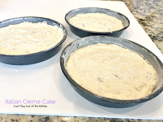 Italian Creme Cake | Can't Stay Out of the Kitchen | this is the perfect #dessert for #Easter! 3 layers of decadence that you'll swoon over! #cake #Italian