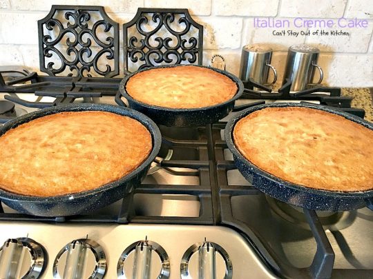 Italian Creme Cake | Can't Stay Out of the Kitchen | this is the perfect #dessert for #Easter! 3 layers of decadence that you'll swoon over! #cake #Italian