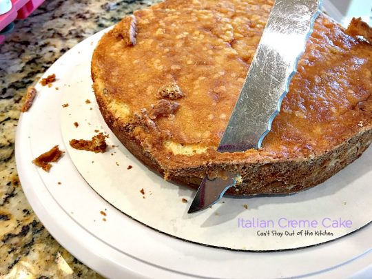 Italian Creme Cake | Can't Stay Out of the Kitchen | this is the perfect #dessert for #Easter! 3 layers of decadence that you'll swoon over! #cake #Italian