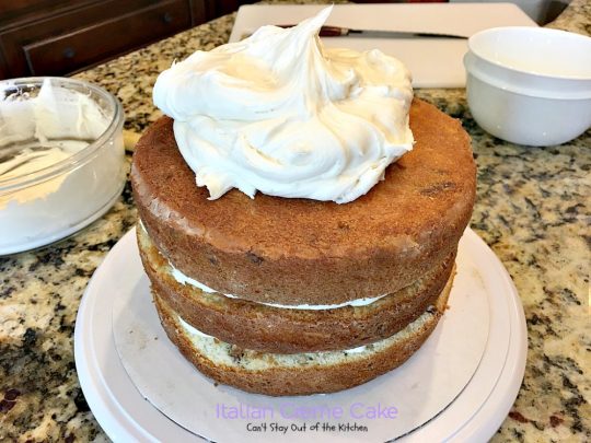 Italian Creme Cake | Can't Stay Out of the Kitchen | this is the perfect #dessert for #Easter! 3 layers of decadence that you'll swoon over! #cake #Italian