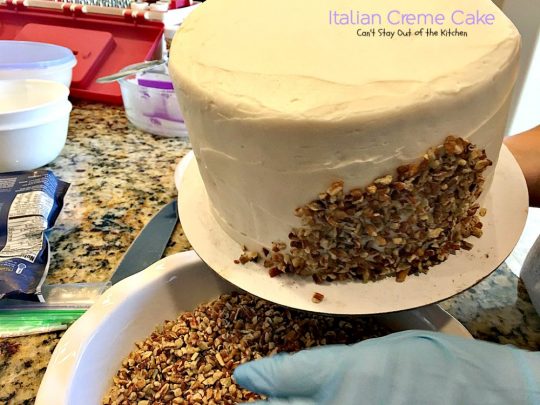 Italian Creme Cake | Can't Stay Out of the Kitchen | this is the perfect #dessert for #Easter! 3 layers of decadence that you'll swoon over! #cake #Italian