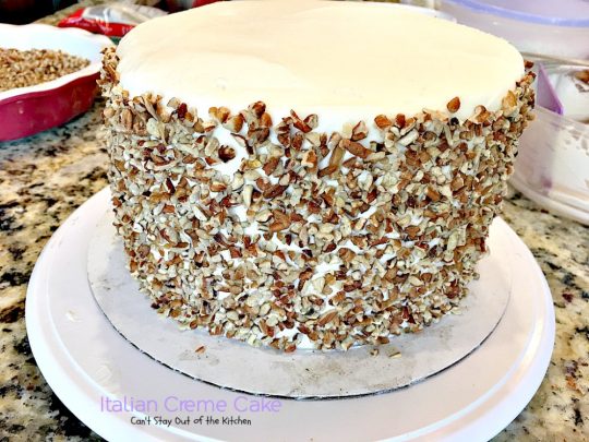 Italian Creme Cake | Can't Stay Out of the Kitchen | this is the perfect #dessert for #Easter! 3 layers of decadence that you'll swoon over! #cake #Italian