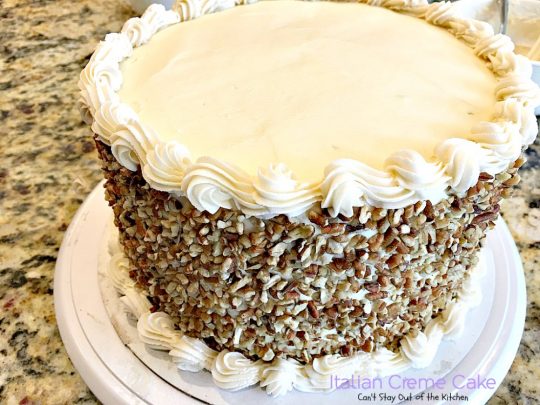 Italian Creme Cake | Can't Stay Out of the Kitchen | this is the perfect #dessert for #Easter! 3 layers of decadence that you'll swoon over! #cake #Italian