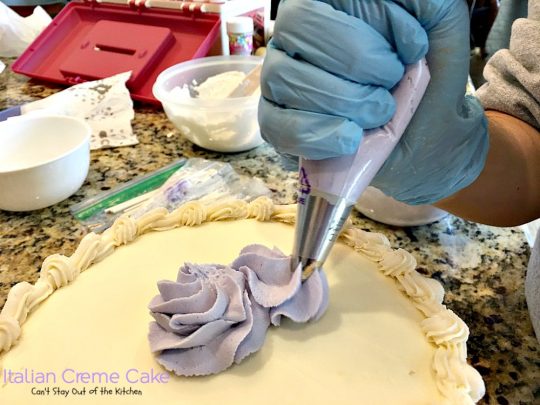 Italian Creme Cake | Can't Stay Out of the Kitchen | this is the perfect #dessert for #Easter! 3 layers of decadence that you'll swoon over! #cake #Italian