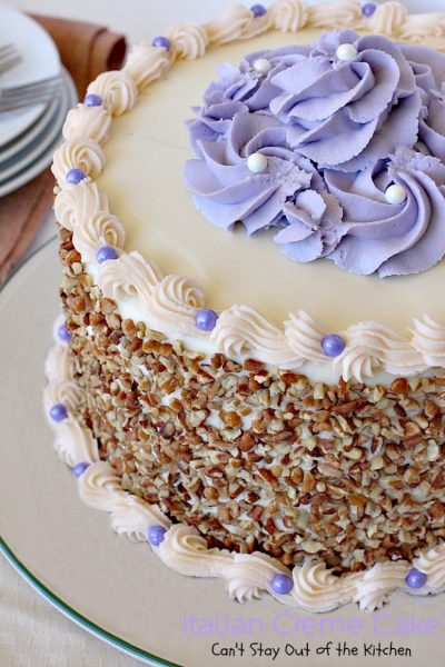 Italian Creme Cake | Can't Stay Out of the Kitchen | this is the perfect #dessert for #Easter! 3 layers of decadence that you'll swoon over! #cake #Italian