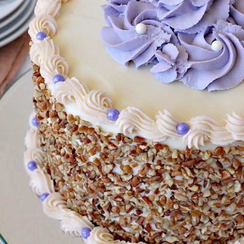 Italian Creme Cake | Can't Stay Out of the Kitchen | this is the perfect #dessert for #Easter! 3 layers of decadence that you'll swoon over! #cake #Italian