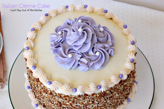 Italian Creme Cake | Can't Stay Out of the Kitchen | this is the perfect #dessert for #Easter! 3 layers of decadence that you'll swoon over! #cake #Italian