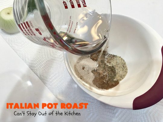 Italian Pot Roast | Can't Stay Out of the Kitchen | This super easy 7-ingredient #PotRoast #recipe is made in the #SlowCooker. Scrumptious to the taste buds and so quick & simple to prepare. Great for weeknight or company dinners. #Italian #ItalianPotRoast #Crockpot