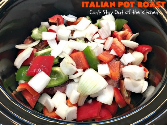 Italian Pot Roast | Can't Stay Out of the Kitchen | This super easy 7-ingredient #PotRoast #recipe is made in the #SlowCooker. Scrumptious to the taste buds and so quick & simple to prepare. Great for weeknight or company dinners. #Italian #ItalianPotRoast #Crockpot