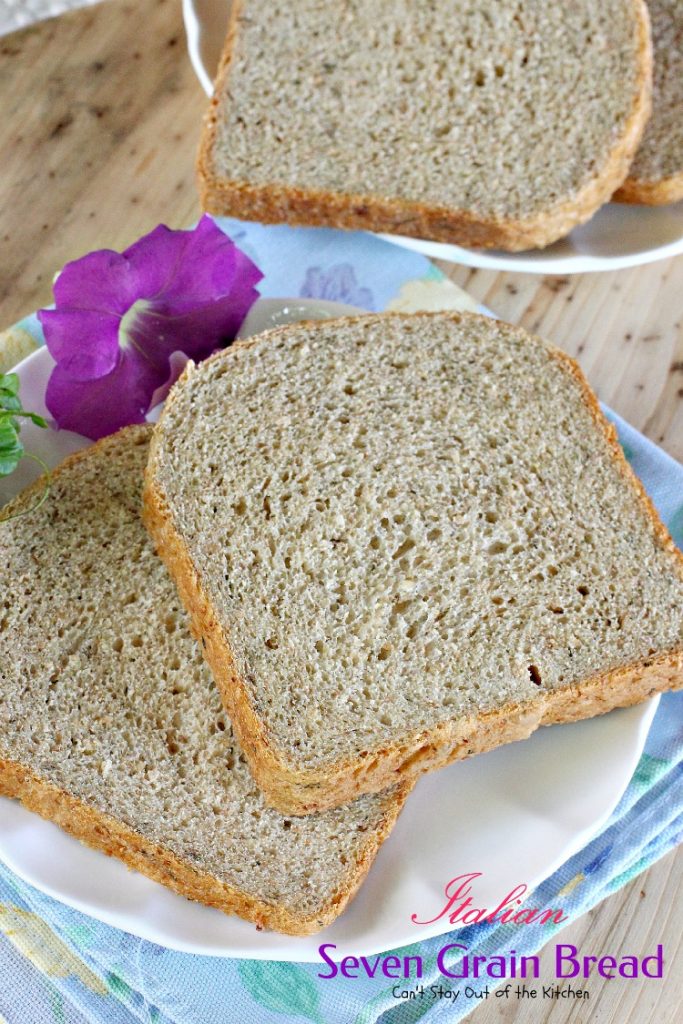 Italian Seven Grain Bread | Can't Stay Out of the Kitchen | this quick and easy homemade #bread makes a 2-lb. loaf in the #breadmaker.