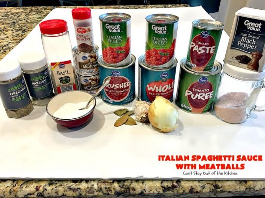 Italian Spaghetti Sauce with Meatballs | Can't Stay Out of the Kitchen | our favorite #spaghetti recipe. This one's made in the #crockpot. I substituted #glutenfree breadcrumbs in the #meatballs & GF #pasta. So good. #beef