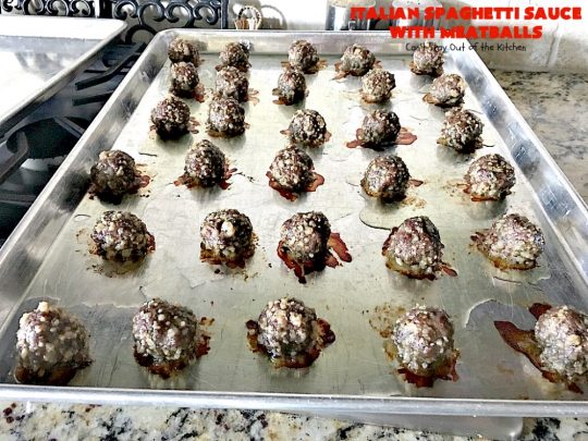 Italian Spaghetti Sauce with Meatballs | Can't Stay Out of the Kitchen | our favorite #spaghetti recipe. This one's made in the #crockpot. I substituted #glutenfree breadcrumbs in the #meatballs & GF #pasta. So good. #beef