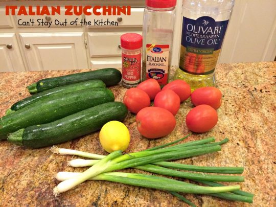Italian Zucchini | Can't Stay Out of the Kitchen | this delicious side dish is packed with flavor & so easy to make. It's #Healthy, #LowCalorie, #Vegan & #GlutenFree. It's a terrific side dish for family, company or #Holiday dinners like #Easter or #MothersDay too. #tomatoes #Zucchini #Italian #casserole #TomatoSideDish #ZucchiniSideDish