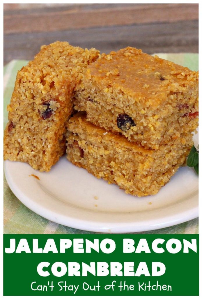 Jalapeno Bacon Cornbread | Can't Stay Out of the Kitchen | this amazing #cornbread gets its heat from #Hormel #JalapenoBacon! It's perfect with any soup, chili or main dish. #jalapeno #bacon #JalapenoBaconCornbread