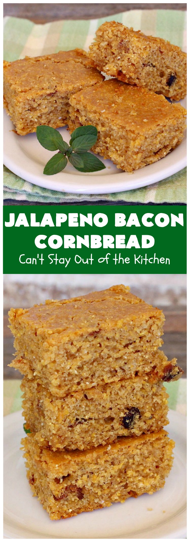 Jalapeno Bacon Cornbread | Can't Stay Out of the Kitchen | this amazing #cornbread gets its heat from #Hormel #JalapenoBacon! It's perfect with any soup, chili or main dish. #jalapeno #bacon #JalapenoBaconCornbread
