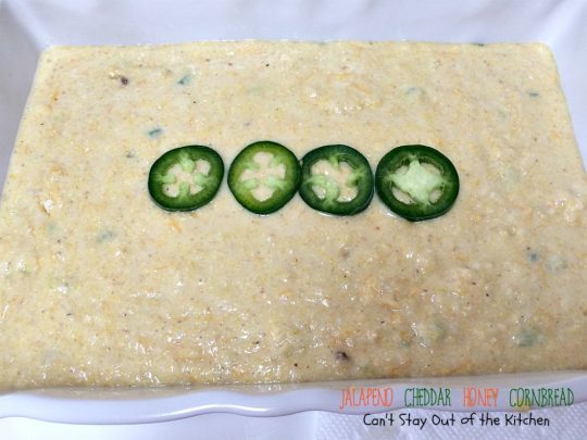 Jalapeno Cheddar Honey Cornbread | Can't Stay Out of the Kitchen | dynamite #cornbread that's sweet and spicy. Great with #chili. #jalapenos #cheddarcheese