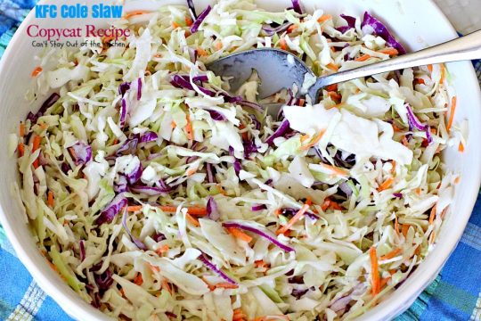KFC Cole Slaw Copycat Recipe | Can't Stay Out of the Kitchen | fantastic #coleslaw that tastes just like #KentuckyFriedChicken's! Quick & easy & great for summer #holiday barbecues. #salad #cabbage #glutenfree
