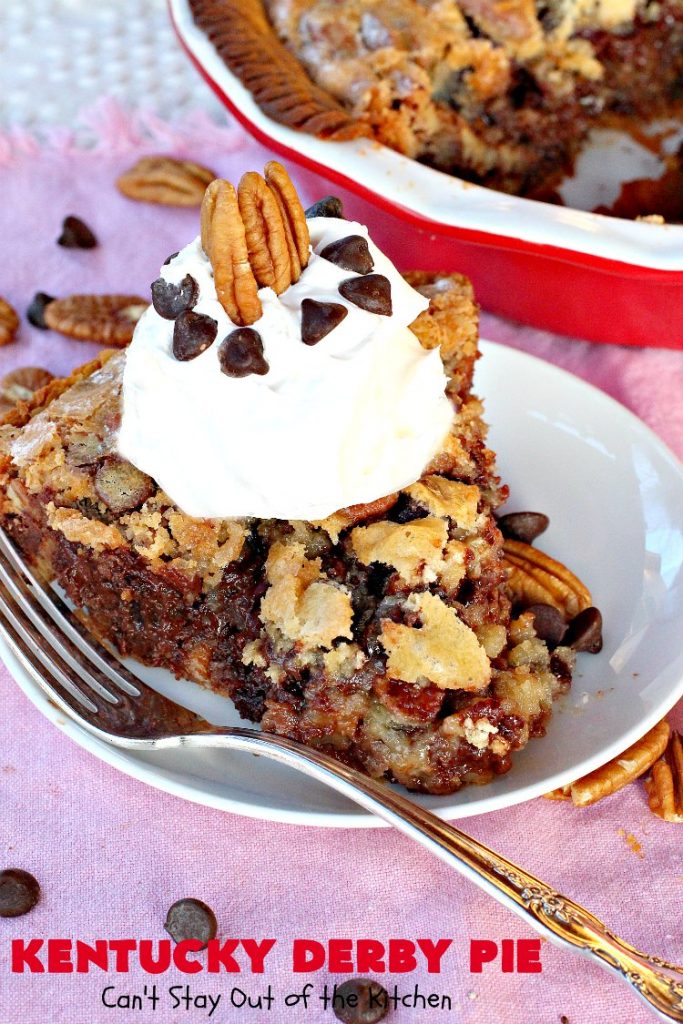 Kentucky Derby Pie | Can't Stay Out of the Kitchen | this fantastic #pie contains #chocolatechips & #pecans. It's absolutely amazing. #chocolate #dessert #KentuckyDerby