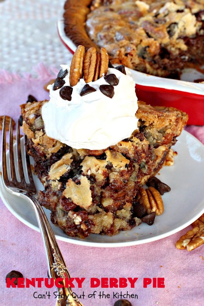 Kentucky Derby Pie | Can't Stay Out of the Kitchen | this fantastic #pie contains #chocolatechips & #pecans. It's absolutely amazing. #chocolate #dessert #KentuckyDerby